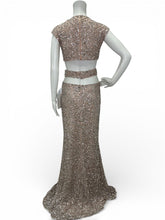 Load image into Gallery viewer, NWT Sequined Cap Sleeveless Plunge Neck Cutout
