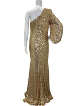 Load image into Gallery viewer, NWT Sequined One Shoulder Trumpet Gown
