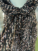 Load image into Gallery viewer, NWT Sequin Drape Back Gown Retail $400
