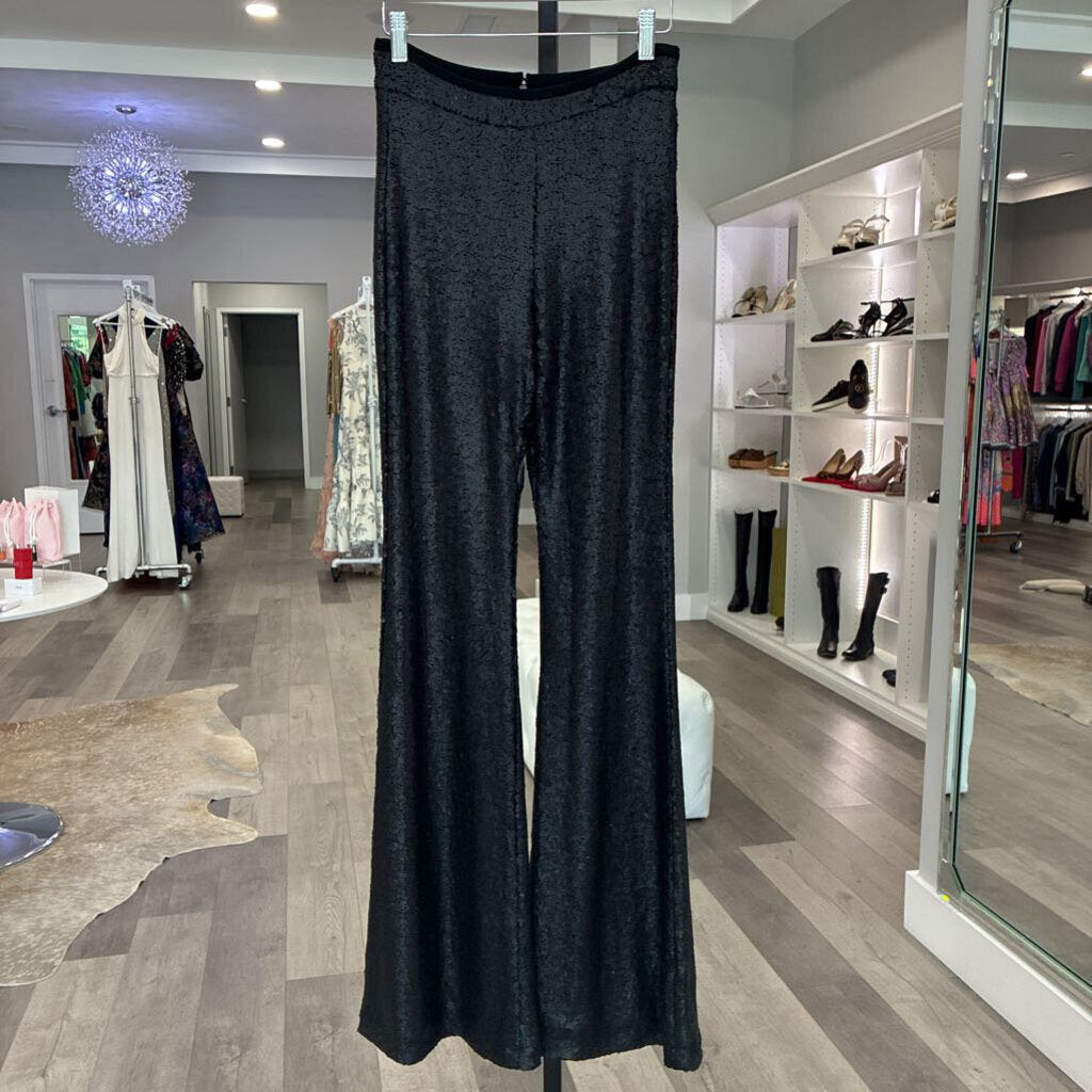 Sequin Flared Black Pants