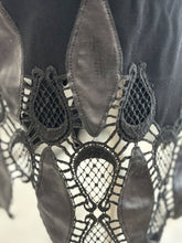 Load image into Gallery viewer, SS2013 Runway Leather Lace Trim Open Back Mini Dress
