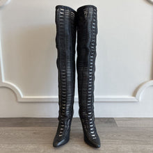 Load image into Gallery viewer, Leather Braided Over the Knee Boots

