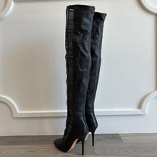 Load image into Gallery viewer, Leather Braided Over the Knee Boots

