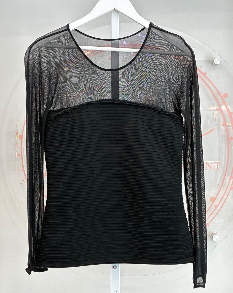 L/S top w/ mesh bodice & side zipper