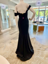 Load image into Gallery viewer, NWT Luxe Satin Off Shoulder Mermaid Floor Dress
