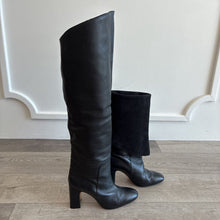 Load image into Gallery viewer, Lucinda Fold Over Knee High Leather Boots

