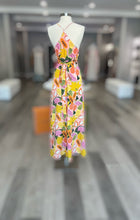 Load image into Gallery viewer, Yellow Fruit Print Hi-Low Maxi Wrap Dress
