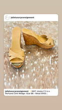 Load image into Gallery viewer, NWT Perfume Cork Wedge Patent
