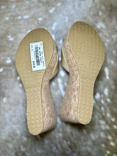 Load image into Gallery viewer, NWT Perfume Cork Wedge Patent
