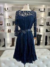 Load image into Gallery viewer, NWT 3/4 Sleeve Lace Overlay Cocktail Dress Retail $495
