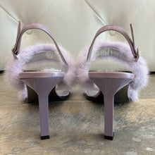 Load image into Gallery viewer, Vintage Fur Kitten Heels Sandals

