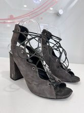 Load image into Gallery viewer, Suede Babies Cage Lace Up Block Heel
