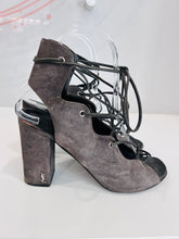 Load image into Gallery viewer, Suede Babies Cage Lace Up Block Heel
