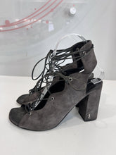 Load image into Gallery viewer, Suede Babies Cage Lace Up Block Heel
