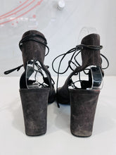 Load image into Gallery viewer, Suede Babies Cage Lace Up Block Heel
