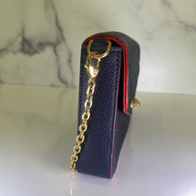 Load image into Gallery viewer, Empreinte Pochette Felicie Chain Wallet Marine Rouge
