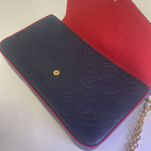 Load image into Gallery viewer, Empreinte Pochette Felicie Chain Wallet Marine Rouge
