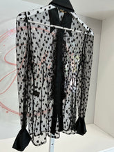 Load image into Gallery viewer, Lace Polka Dot Ruffled Button Top

