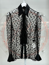Load image into Gallery viewer, Lace Polka Dot Ruffled Button Top
