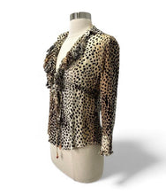 Load image into Gallery viewer, 2005 Cheetah Tie and Clasp Blouse
