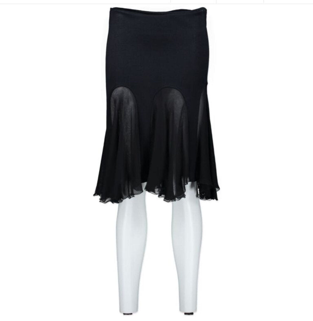 2005 Runway Sheer Chiffon Stretch Flare Skirt