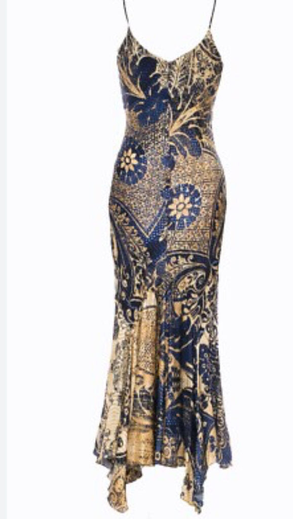 2005 Batik Print Mermaid Dress