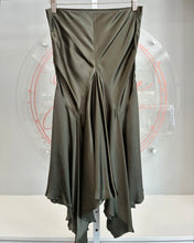 Load image into Gallery viewer, 2005 Olive Green Silk Midi Skirt
