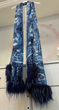 Load image into Gallery viewer, Floral and Paisley Silk and Fox Fur Scarf
