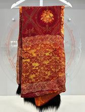 Load image into Gallery viewer, Floral and Paisley Silk and Fox Fur Scarf
