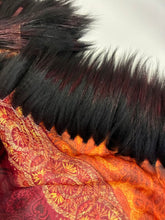 Load image into Gallery viewer, Floral and Paisley Silk and Fox Fur Scarf

