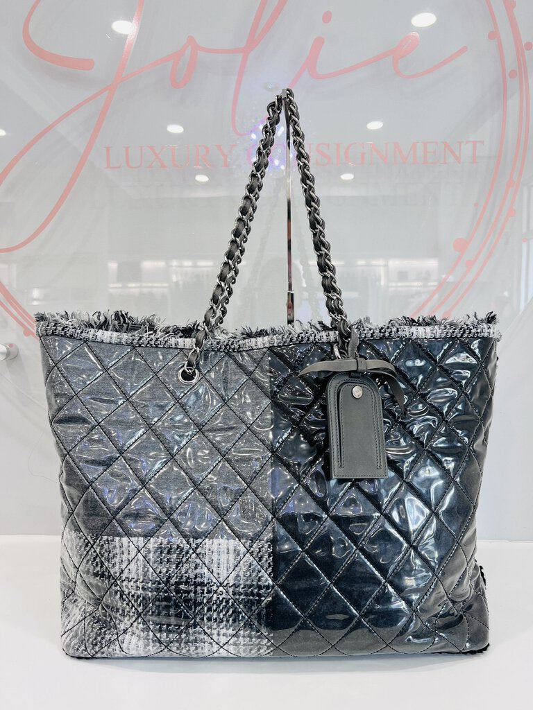 Vinyl Funny Tweed Patchwork Tote