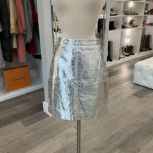 Load image into Gallery viewer, NWT Lightweight Metallic Leather Mini Skirt
