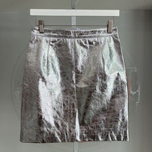 Load image into Gallery viewer, NWT Lightweight Metallic Leather Mini Skirt
