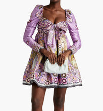 Load image into Gallery viewer, NWT Cosmic Twist Printed Silk Mini Dress

