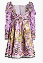 Load image into Gallery viewer, NWT Cosmic Twist Printed Silk Mini Dress
