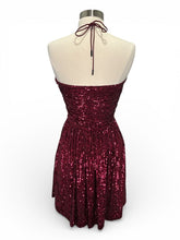 Load image into Gallery viewer, NWT Sequined Mini Halter Dress
