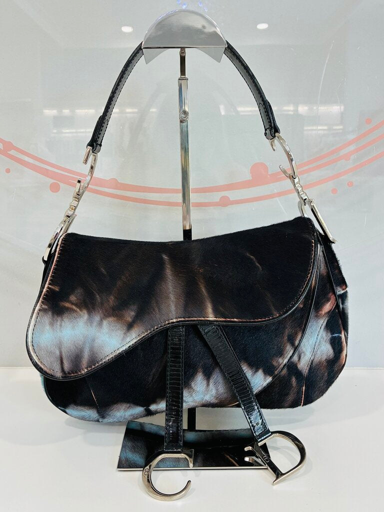 Vintage Pony Hair Double Saddle Bag