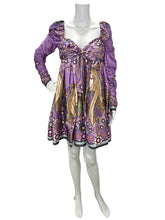 Load image into Gallery viewer, NWT Cosmic Twist Printed Silk Mini Dress
