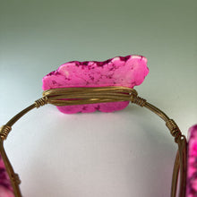 Load image into Gallery viewer, Gold Plated Bangle w Natural Stones
