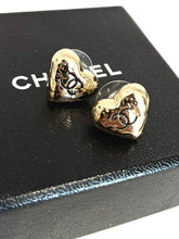 Load image into Gallery viewer, 22C Heart Shape Stud Interlocking CC Earrings
