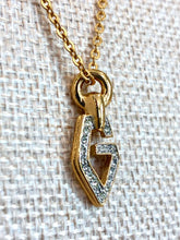 Load image into Gallery viewer, Vintage Crystal G Logo Pendant Necklace
