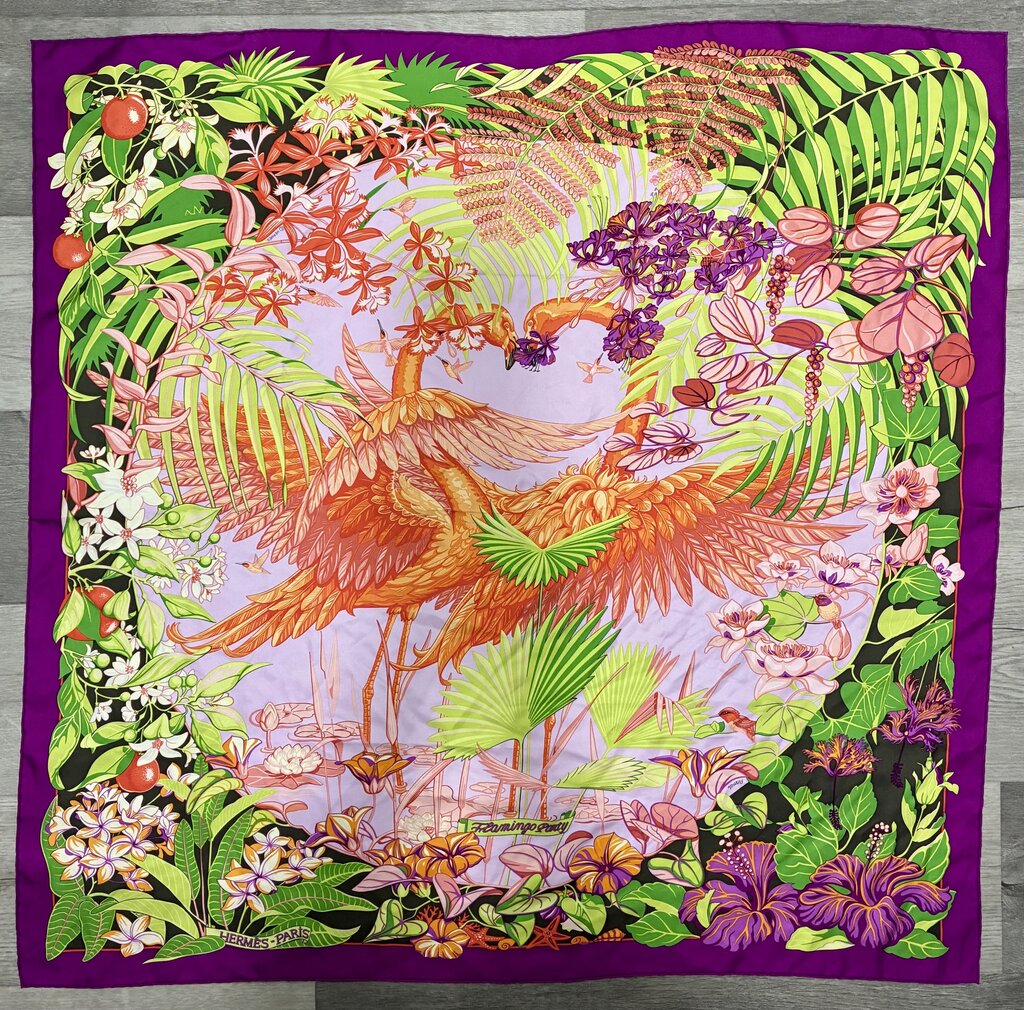 Flamingo Party Silk Scarf
