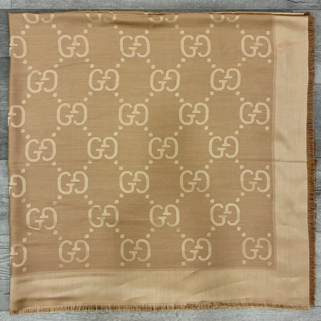 GG Jacquard Silk Wool Shawl