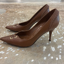 Load image into Gallery viewer, Leather Cross Stitch Studded Heels
