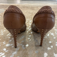Load image into Gallery viewer, Leather Cross Stitch Studded Heels
