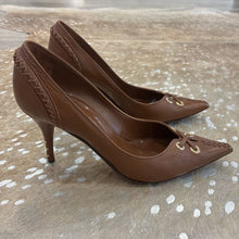 Load image into Gallery viewer, Leather Cross Stitch Studded Heels

