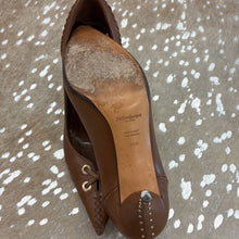Load image into Gallery viewer, Leather Cross Stitch Studded Heels
