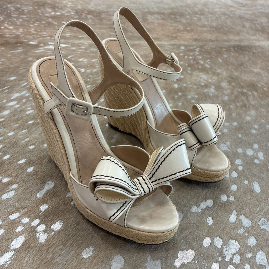 Leather Bow Accent Espadrilles