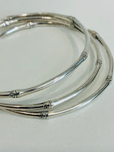 Load image into Gallery viewer, STERLING SILVER BAMBOO BANGLES, SET OF 3
