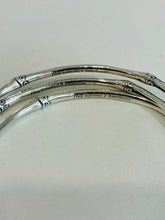 Load image into Gallery viewer, STERLING SILVER BAMBOO BANGLES, SET OF 3
